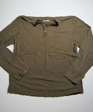 American Exchange Vintage Cotton Long Sleeve Army Olive Green Henley Shirt